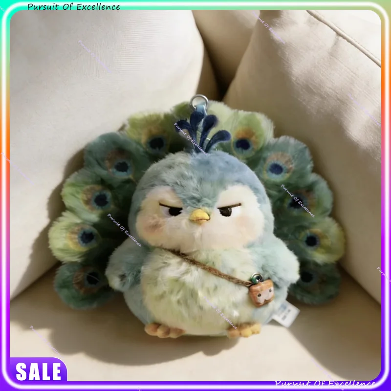 2026 Peluche postlard verde pavone - Simpatico portachiavi zaino con espressione fantastica, regalo di amico di alto valore per le vacanze
