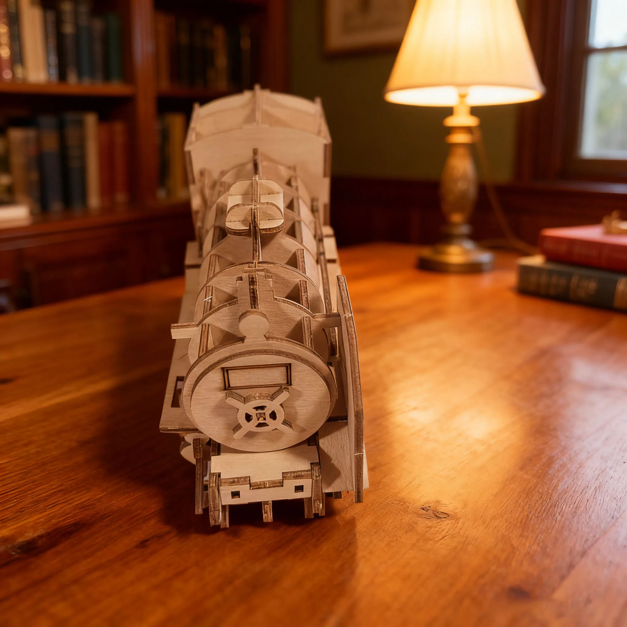 ตัวต่อ 3 มิติ รถไฟเล็กๆ ชุดประกอบโมเดล DIY สนุกสนาน ชุดประกอบบล็อกไม้ ของขวัญวันเกิด ของขวัญวันวาเลนไทน์