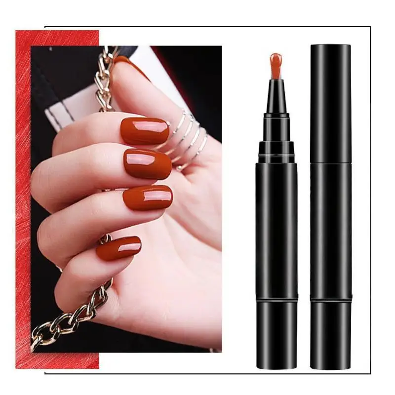 【B】1Pcs Semi Permanent Base Top Coat UV Gel Pure Color Gel Nail Polish Pen For Nails Art Gel Varnish Hybrid Neon Nail Polish image 4