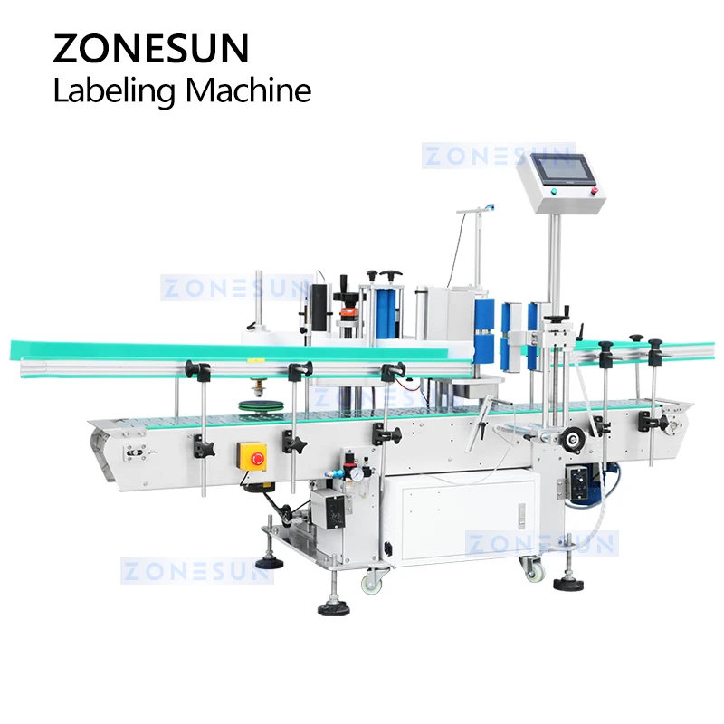 ZONESUN Round Bottle Wrap Around Labeling Machine Fire Extinguisher Big Cylindrical Containers Customizable Packaging ZS-TB400