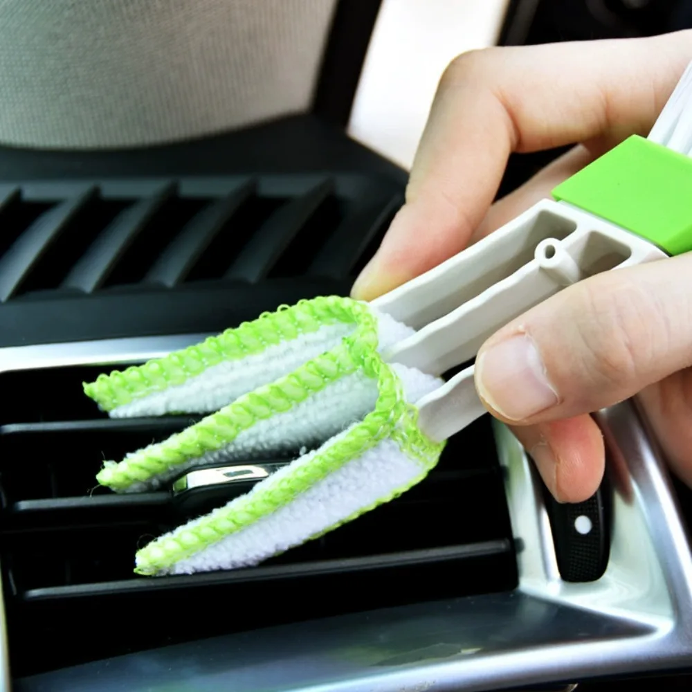 1PC Car Air Vent Cleaning Brush Multi-functional Dual Head Cleaning Soft Brush Blinds Dusting Brush