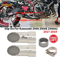 Slip On For KAWASAKI Z900 E A2 Ninja 900 2017 2018 2019 Motorcycle Exhaust Pipe With Tube Gasket Hidden Escape Moto Mini Muffler