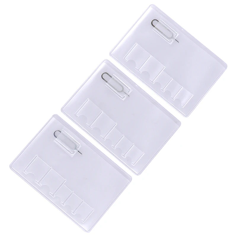 5Pcs Universal Transparent Memory Card 6 Sim Card Holder Case Portable Protector