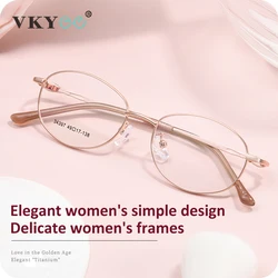 VICKY Fashion New Oval Geometric Small Frame Design Anti-Blue Light Glasses Ladies Reading Glasses Customizable Prescription