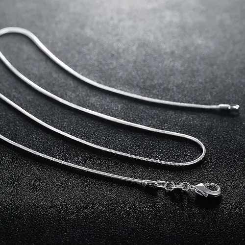 10PCS LOT Wholesale 925 Sterling Silver 16/18/20/22/24/26/28/30 Inch 1mm Snake Chain Necklace For Woman Man Fashion Jewelry - Image 6