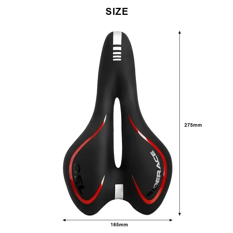 Bike Saddle Gel MTB Mountain Road Cycling Seat For Men Women PU Leather Silicone Comfortable Soft Shockproof Bicycle Cushion