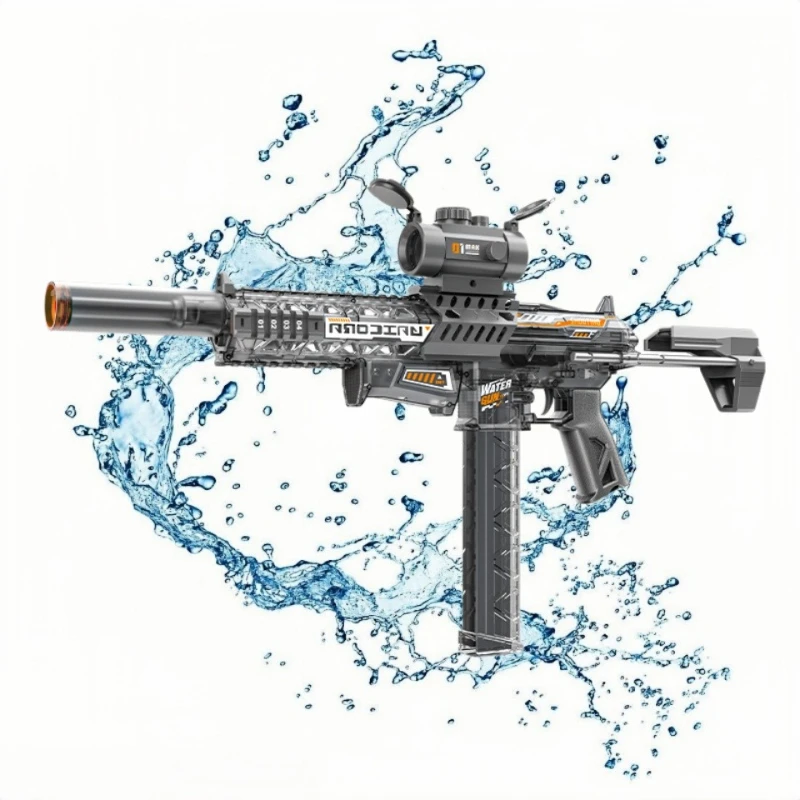 MK9 Pulse Children Electric Water Gun Automatic Water Absorption Induction Flash Light Spray Guns Summer Outdoor Toys for Kids