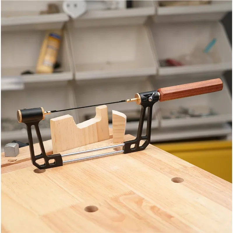 Serra de cópia de estrutura de alumínio de grau industrial com alça de madeira com trava automática para metal e marcenaria para aplicações plásticas