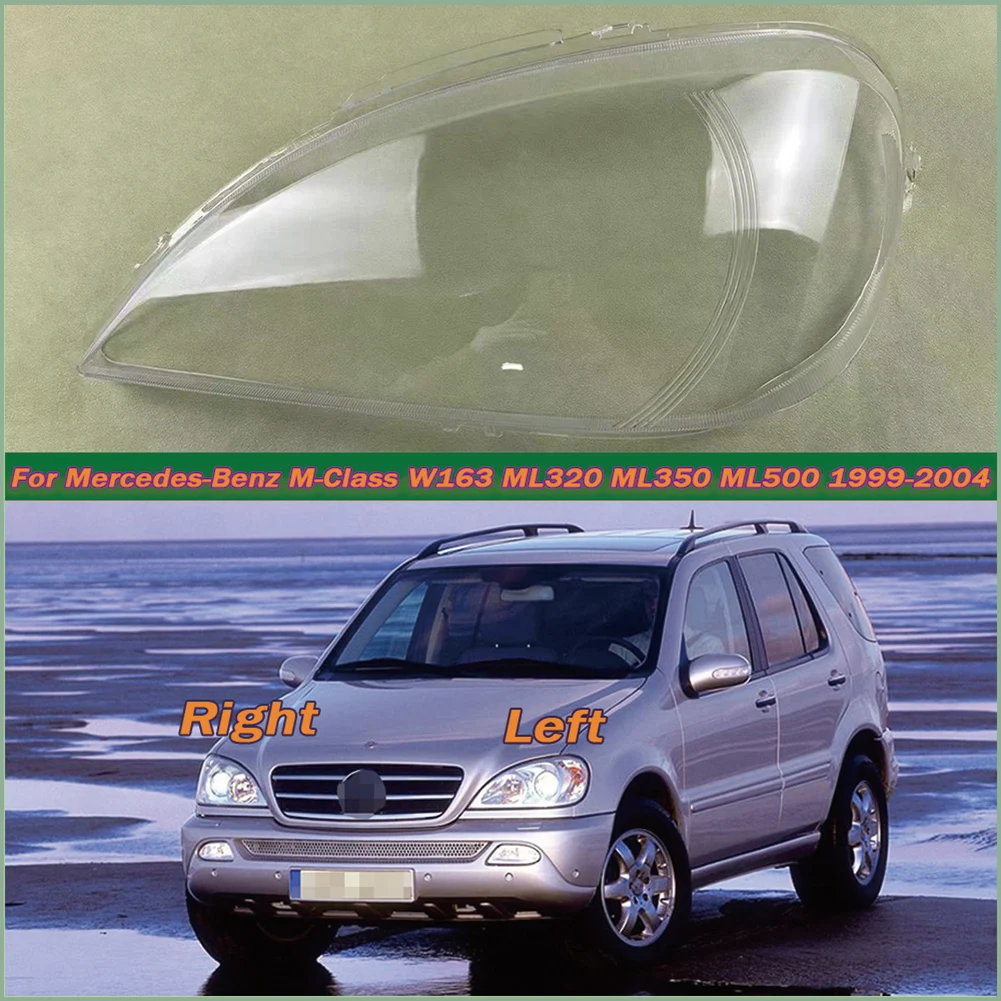 

For Mercedes-Benz M-Class W163 ML320 ML350 ML500 1999-2004 Front Headlight Cover Shade Lampshade Lens Headlamp Shell Plexiglass