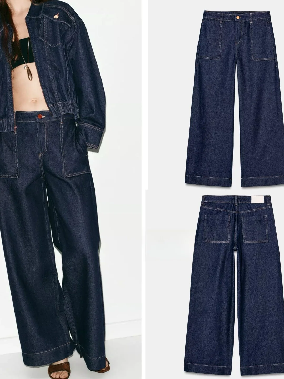 

Spring 2026 Loose Straight Leg Wide Leg Jeans Women's Denim Style Casual Loose Fit Long Trousers Natural Waist Button Closure