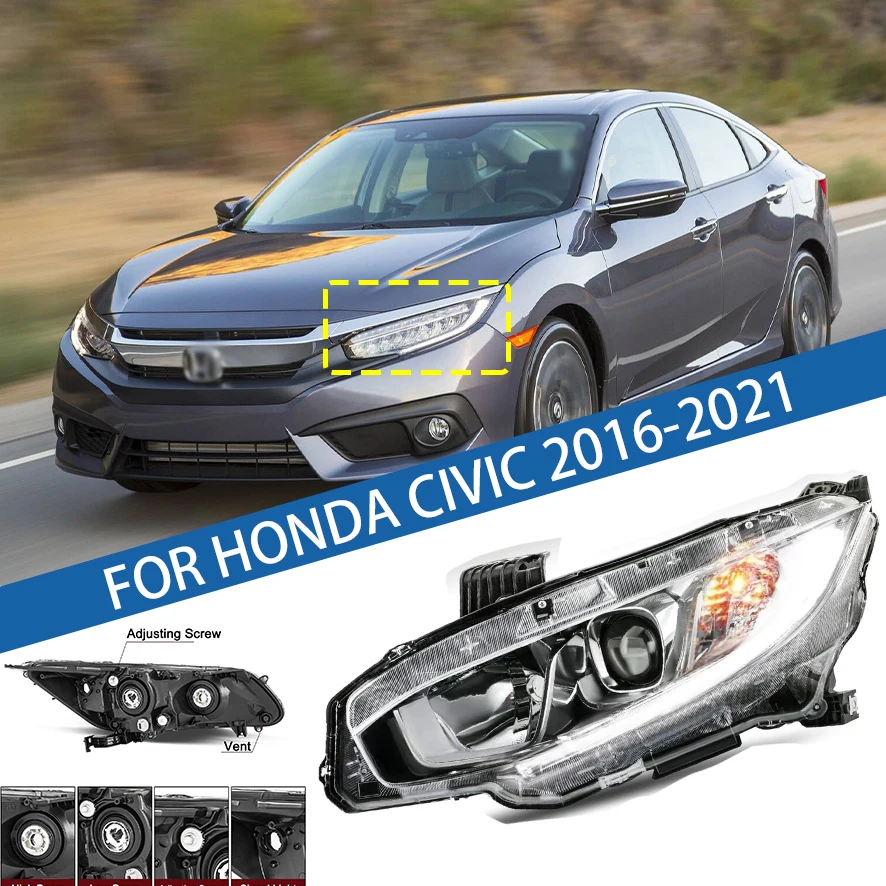 

Для Honda Civic 2016 2017 2018 2019 2020 2021 передний бампер, фара дальнего света, указатель поворота