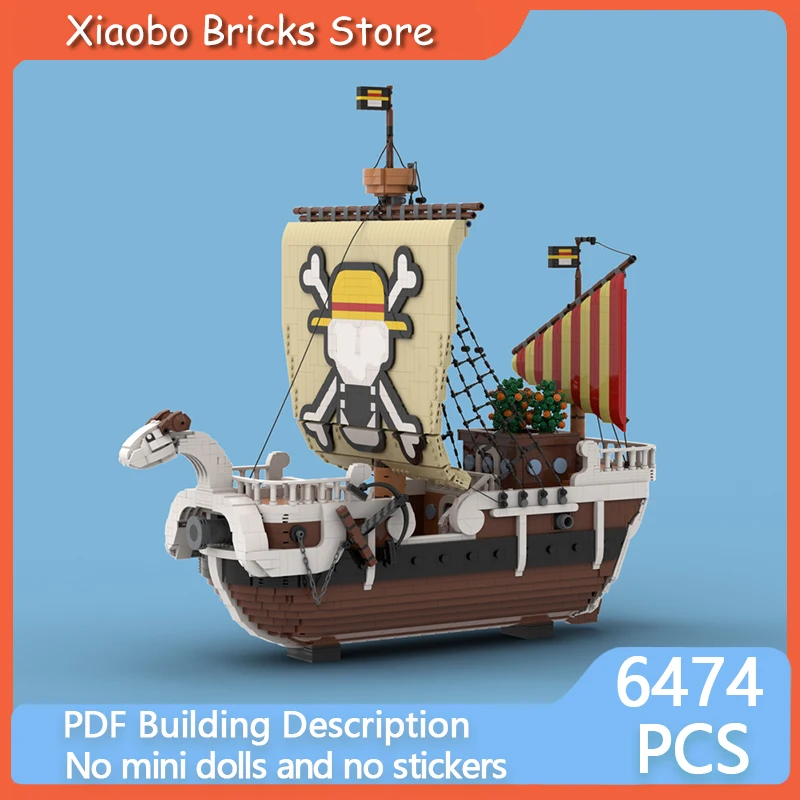 

Популярная аниме-модель лодки MOC, строительные кирпичи, пиратский корабль со шляпой, модульные технологии, подарки, праздник, сборка, детские игрушки, костюм