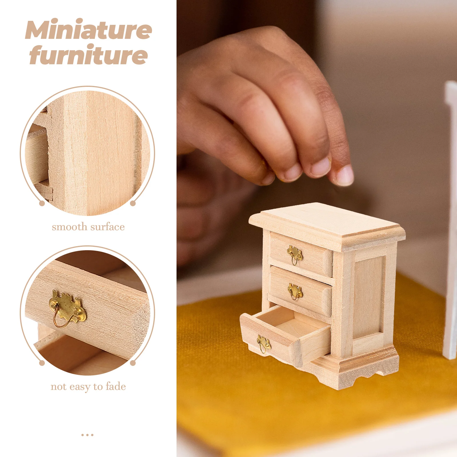 Nachttisch Modell Nachttisch Mini Figur Miniatur Dekor Haus Ornament Schmuck Holz Handwerk Möbel