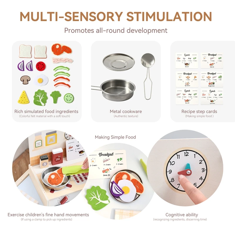 Multifunctional Fun Kids' Play Kitchen Table Pretend Play Kitchen Toy Perfect for Holiday Parties Parent-Child Games Gift