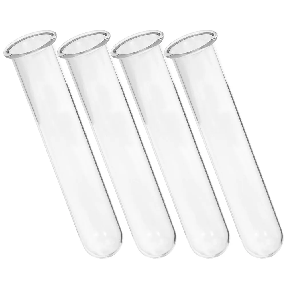 

4Pcs Glass Test Tubes Plant Propagation Holder Hydroponic Vase Tubes Desktop Terrarium Flower Display Hydroponic Vase