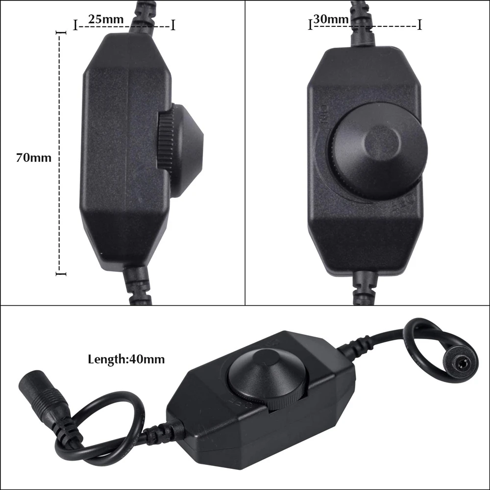 LED Dimmer Switch Brightness Adjust Controller for 3528 5050 5730 5630 Single Color Strip Light DC 12V 24V