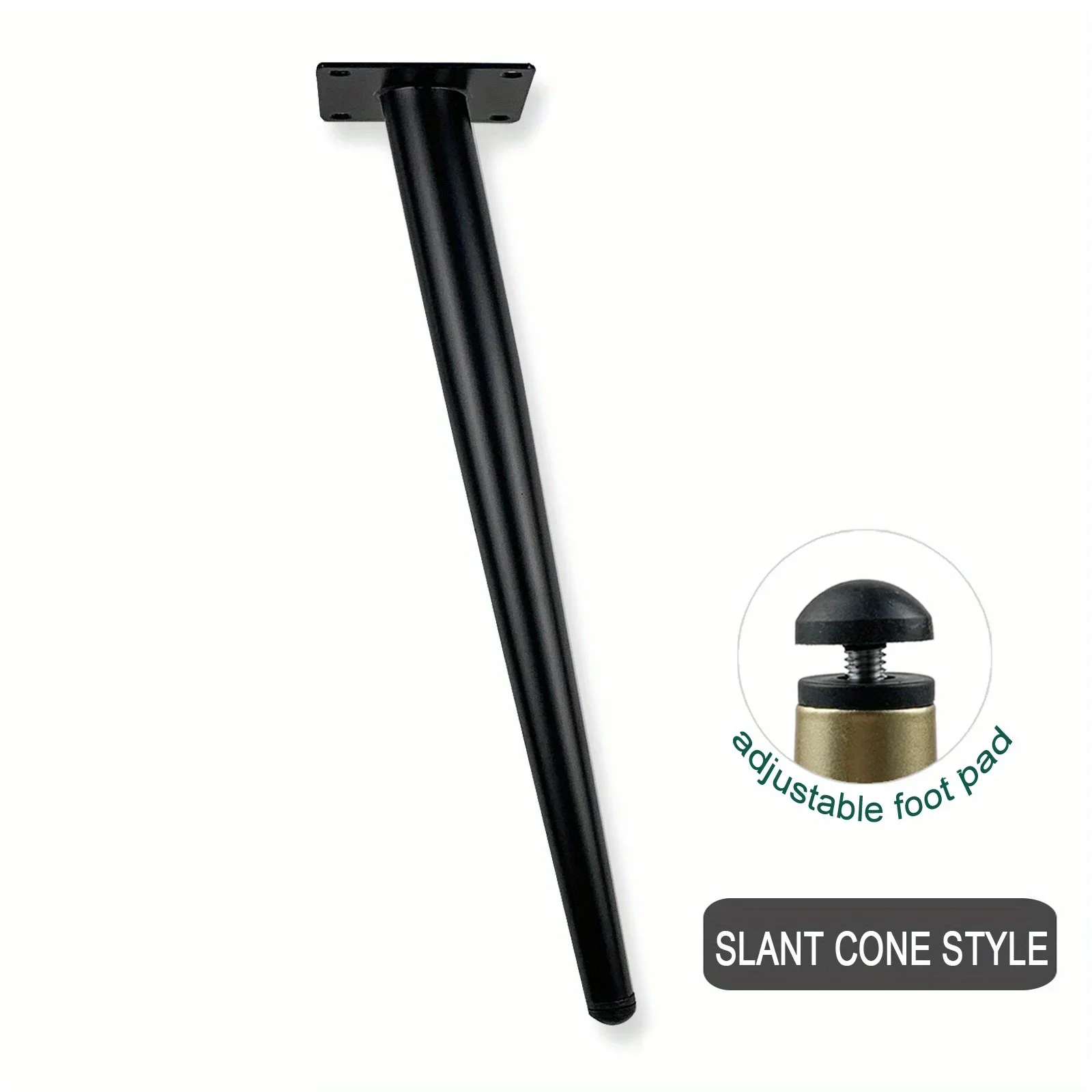 Slanted dining table base sofa legs, metal furniture cabinet legs support legs, dressing table legs, black 72cm sofa legs