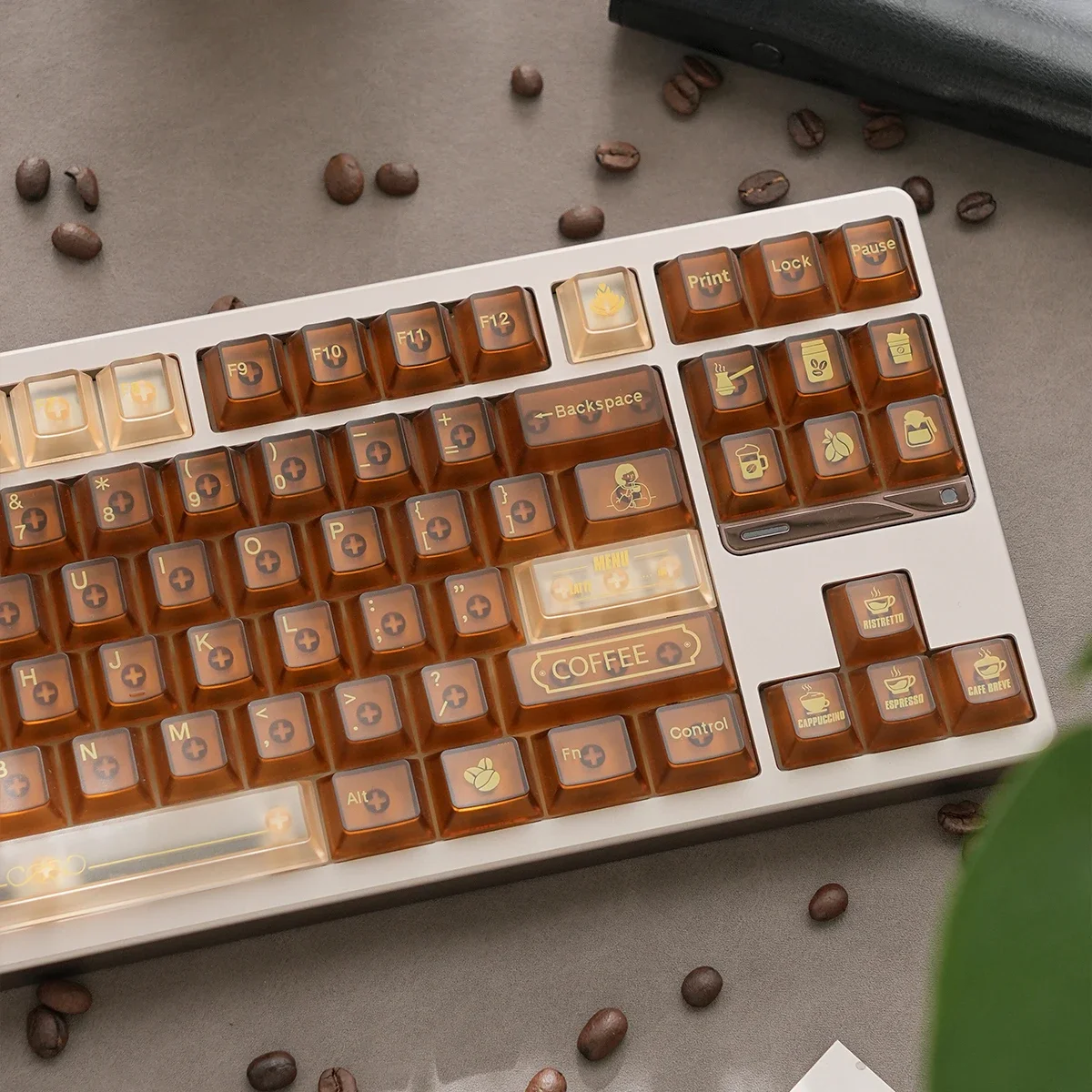 Cafe Fog Transparente Tastenkappen Cherry PC Wooting Brown Translucent Yellow Keycaps Alice Layout 2,25/2,75U Tastenkappen