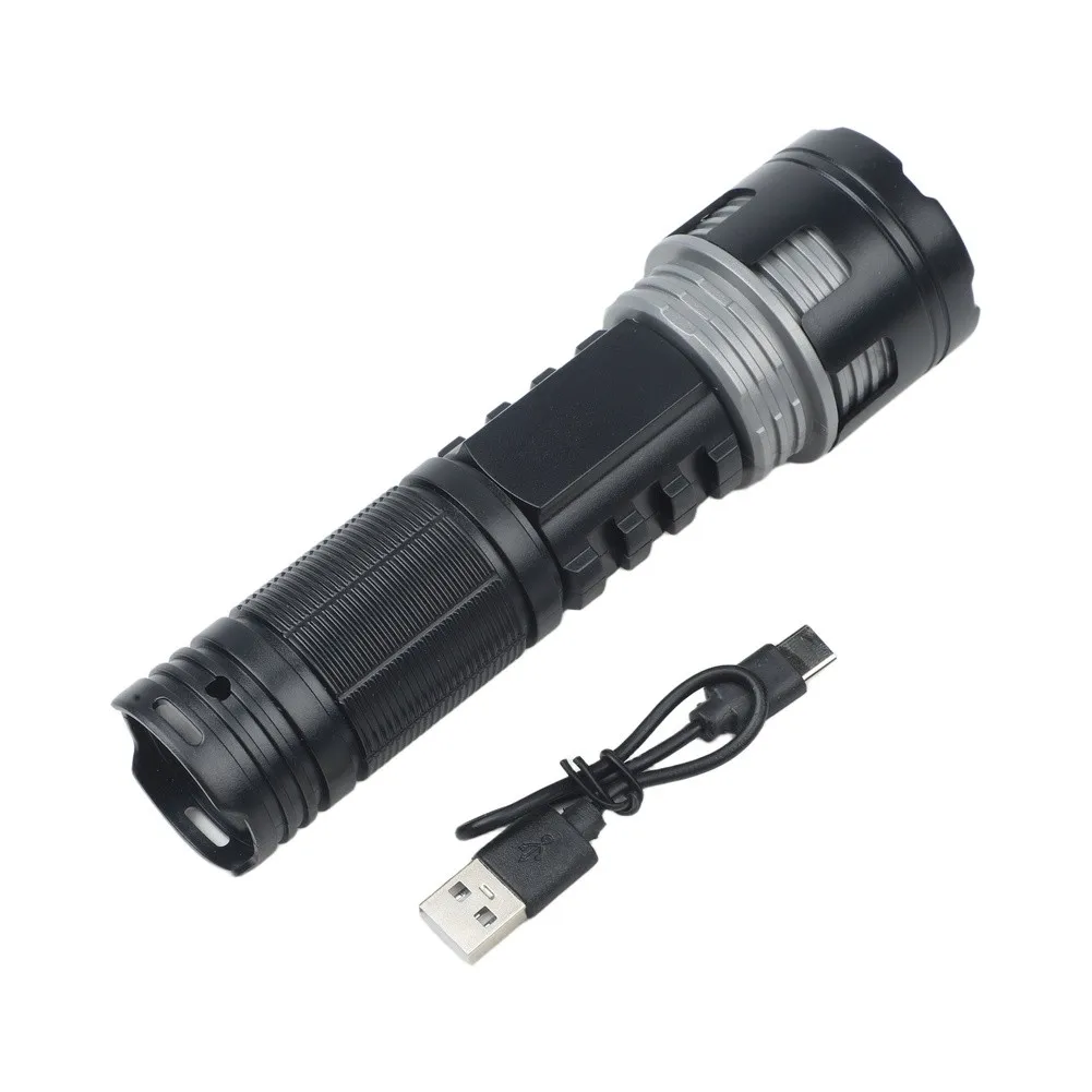 Powerful Rechargeable for torch for torch Telescopic Focus 155*45mm Bright LED ABS Construction Portable Flashlight
