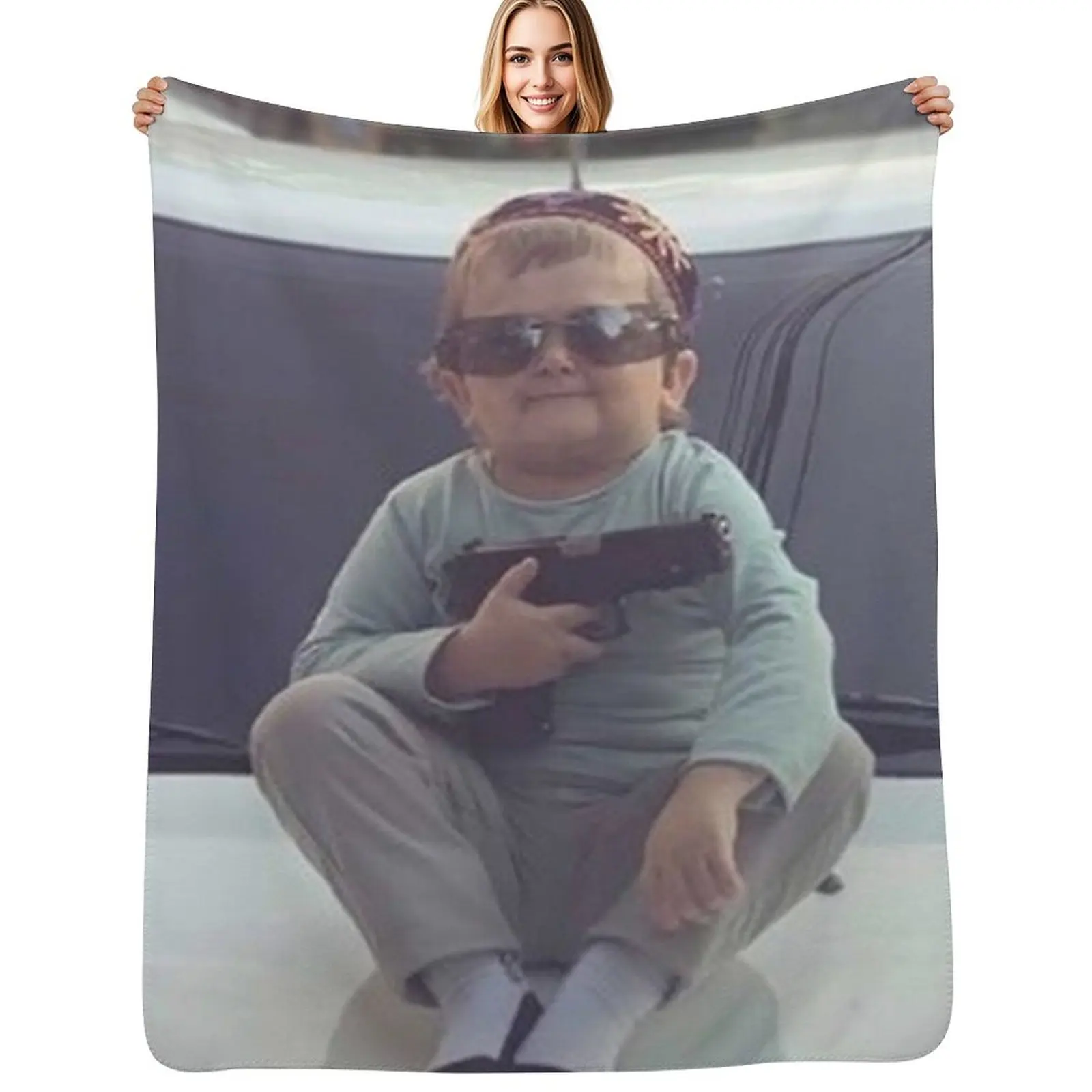 

Hasbulla Gun Throw Blanket Decorative Beds Furrys Softest Sofa Quilt Blankets