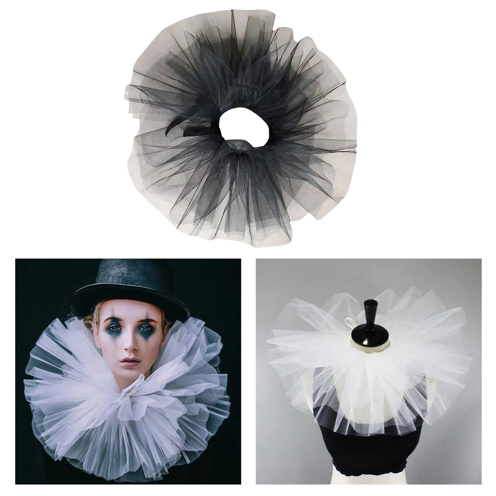 Neck Tulle Ruffle Collar Elizabethan Cosplay Mesh Faux Collar Clown Choker Gift