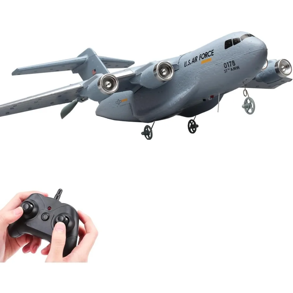 Avião RC de 2 canais C-17, modelo pronto para voar para crianças e adultos, ideal para iniciantes