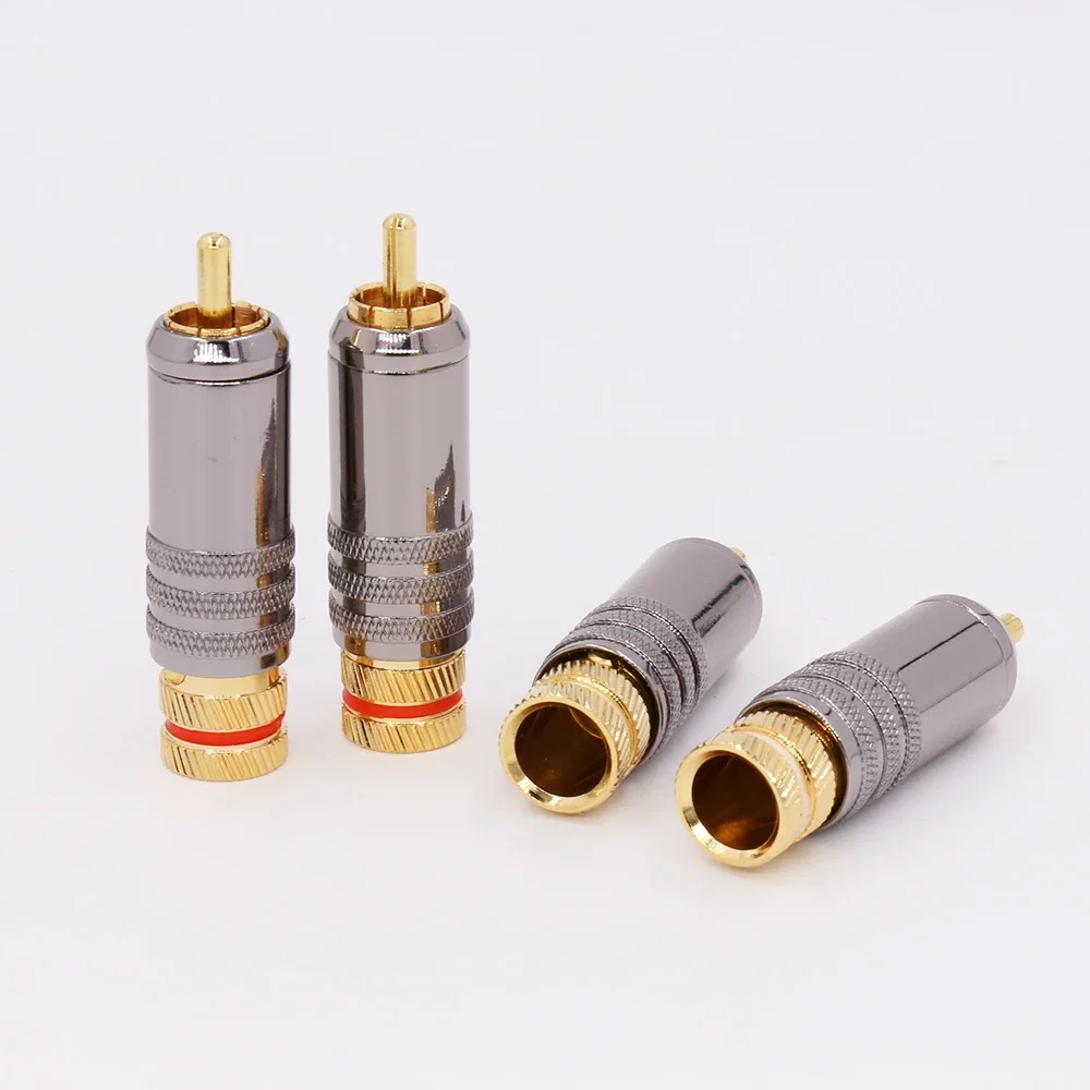 قابس RCA مطلي بالذهب عيار 24 قيراط، موصل ذكر ذهبي، قابس HIFI rca، نمط الصوت wbt