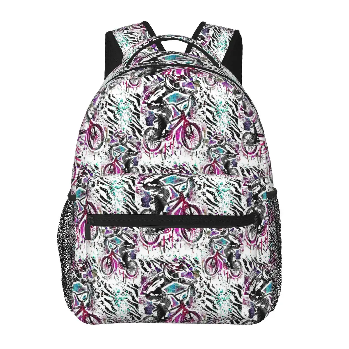 

Colourful Retro Bmx Apparel Bmx Bike Backpack Hot Sale Daypack Large Capacity Kid BookBag School Bag Shoulder Bags for Men Women