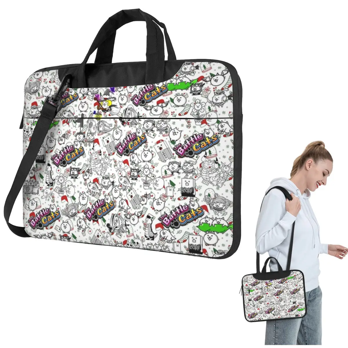 

Сумка для ноутбука Battle Cats через плечо, сумка для компьютера 13, 14, 15,6 дюймов, чехол для ноутбука Macbook Pro