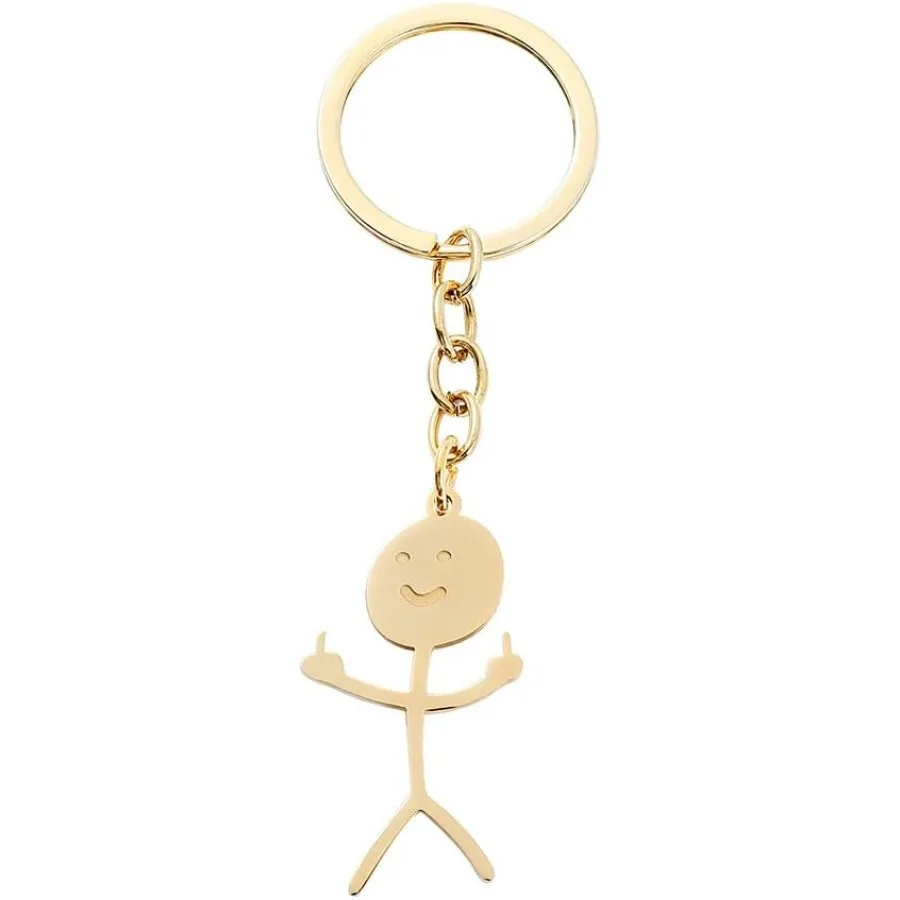 

Забавный брелок из нержавеющей стали с каракулями, брелок на средний палец, длинное расстояние, дружба, BFF, одинаковые ювелирные изделия, подарок