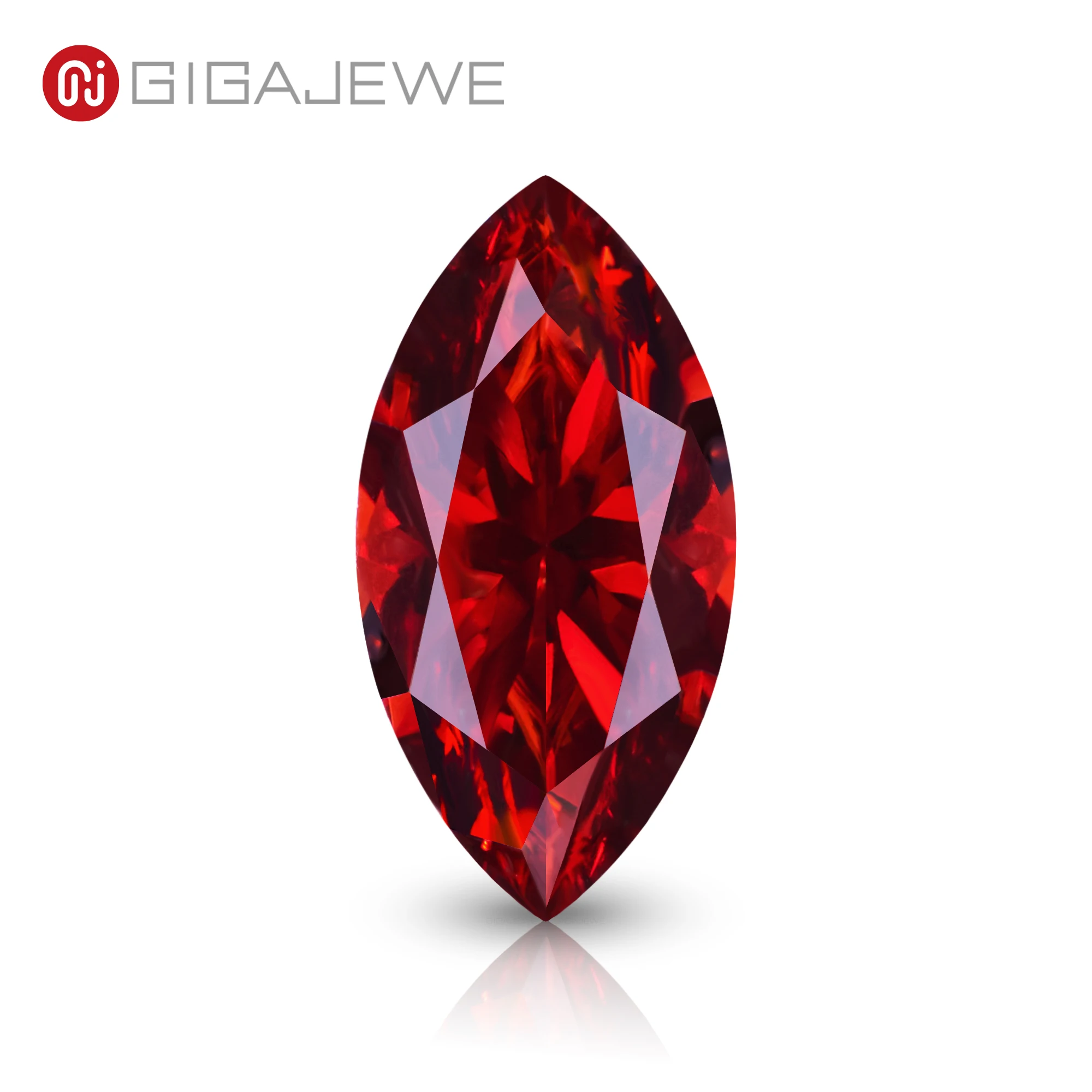 GIGAJEWE Moissanite Luxury Red Color Handmade Marquise VVS1 Premium Gems Loose Diamond Test Passed Gemstone For Jewelry Making