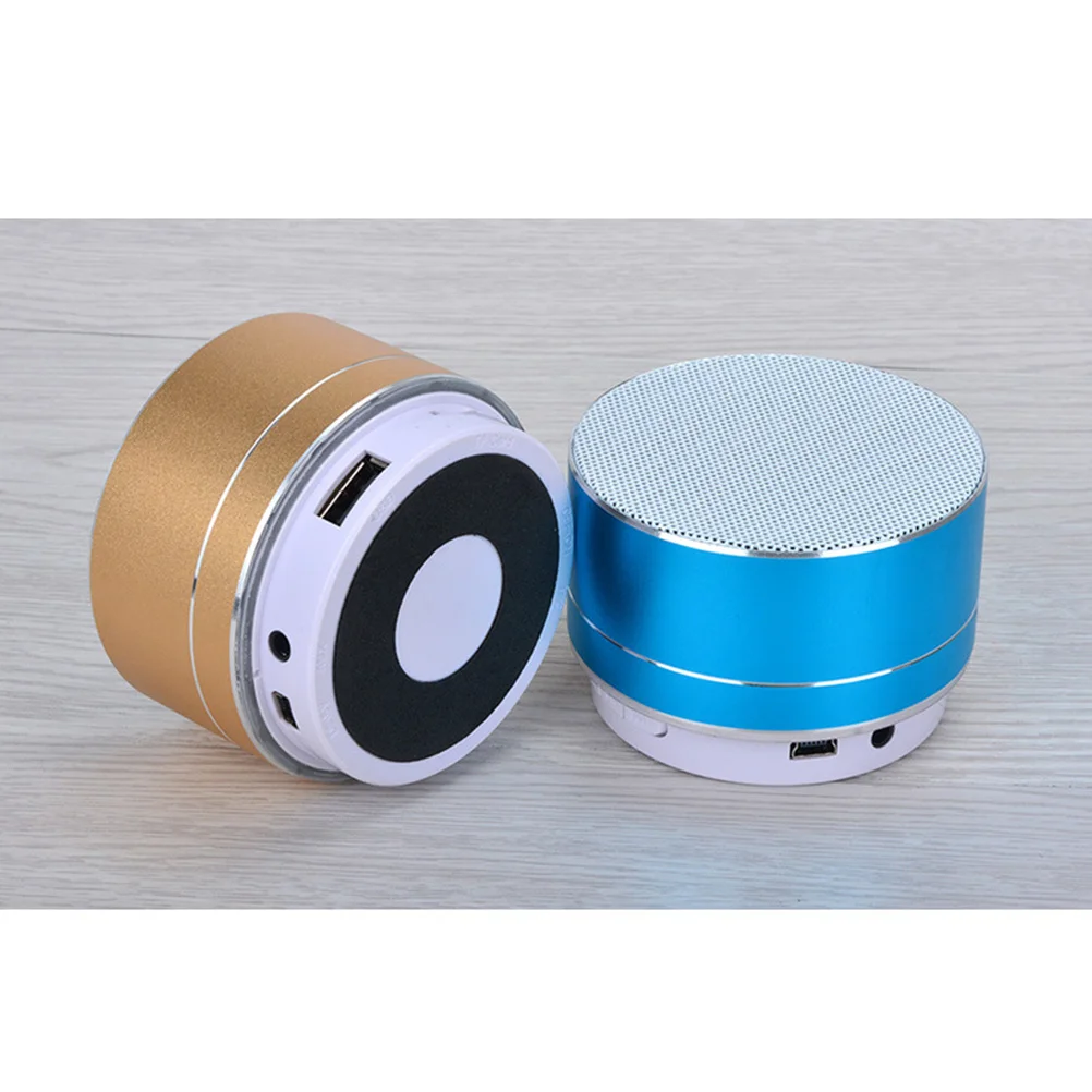 

Speaker Outdoor Portable Mini Metal Wireless Stereo Sound Led Fm Radio Aux Dual Connection For