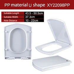 Universal Square Rectangle Slow Close WC Toilet Seats Cover Bowl Lid Top Mounted Quick Release PP Board Soft Closure XY22098PP