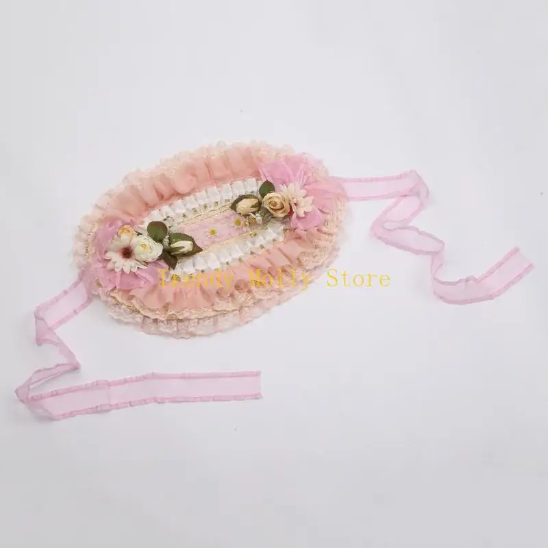 

N5KB Teas Party Sun Hat Шляпа очаровательные очарование для женщин Lolirt Strail Hat Victorian Bonnet