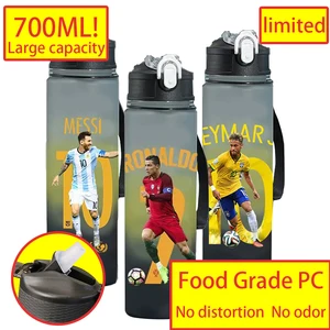 Football Star Straw Water Cup, Messi, Ronaldo, Kylian, Mbappé, Neymar, Portable Outdoor Sports, Flip Cover, Beber garrafa, Novo, 700ml 10 principais vendas garrafa vidro 700ml - №2