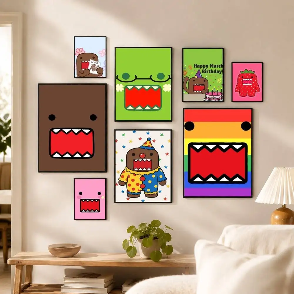 Cute Domo K-Kun Poster Dorm Living Room Aesthetic Wall Decoration Painting Stickers Gift