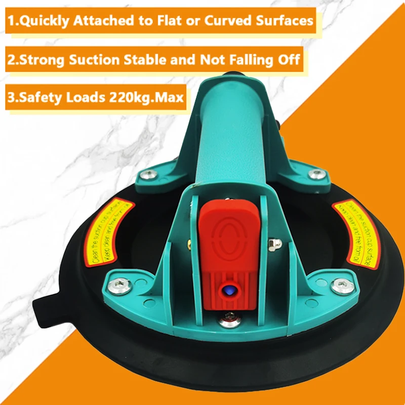 Vacuum Suction Cup 220Kg Carrying Capacity 8 Inch Heavy Glass Suction Cup Lifter, Suitable for Granite Tile Glass Manual Lifting
