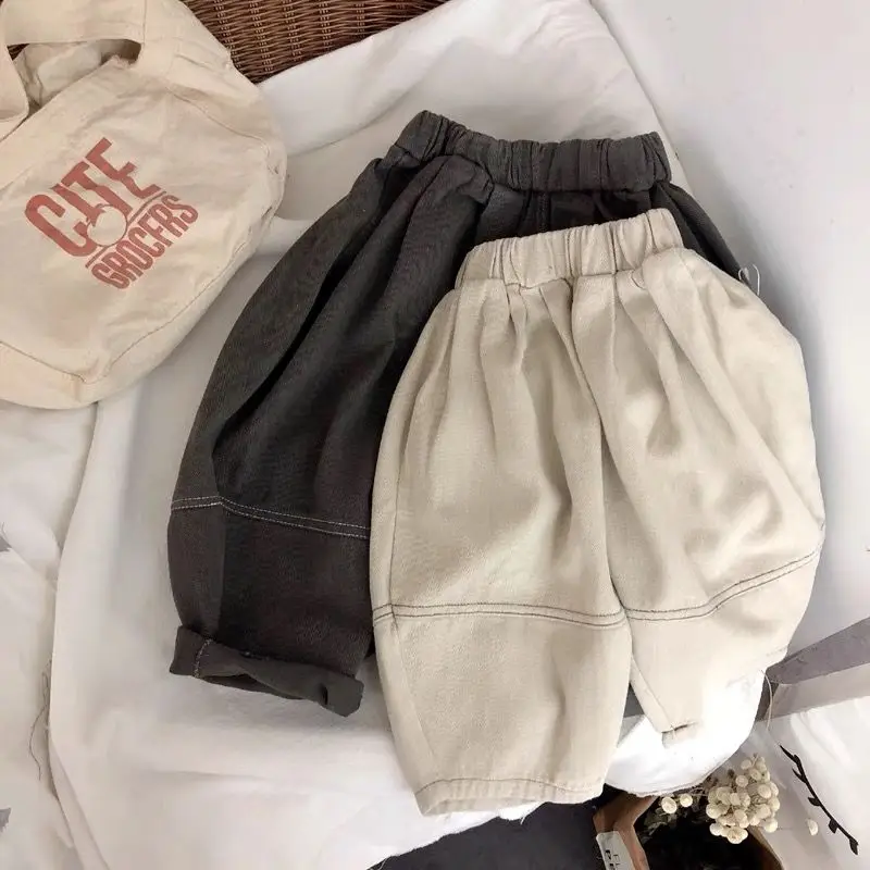 

2025 New Children's Loose Harem Pants Spring Autumn Unisex Casual Pants For Girls Boys Solid Color Children's Pants