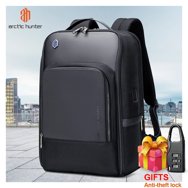 ARCTIC HUNTER Business High Quality Waterproof Men\'s Bag Backpack with USB Leather Backpack Custom Luxury Laptop B