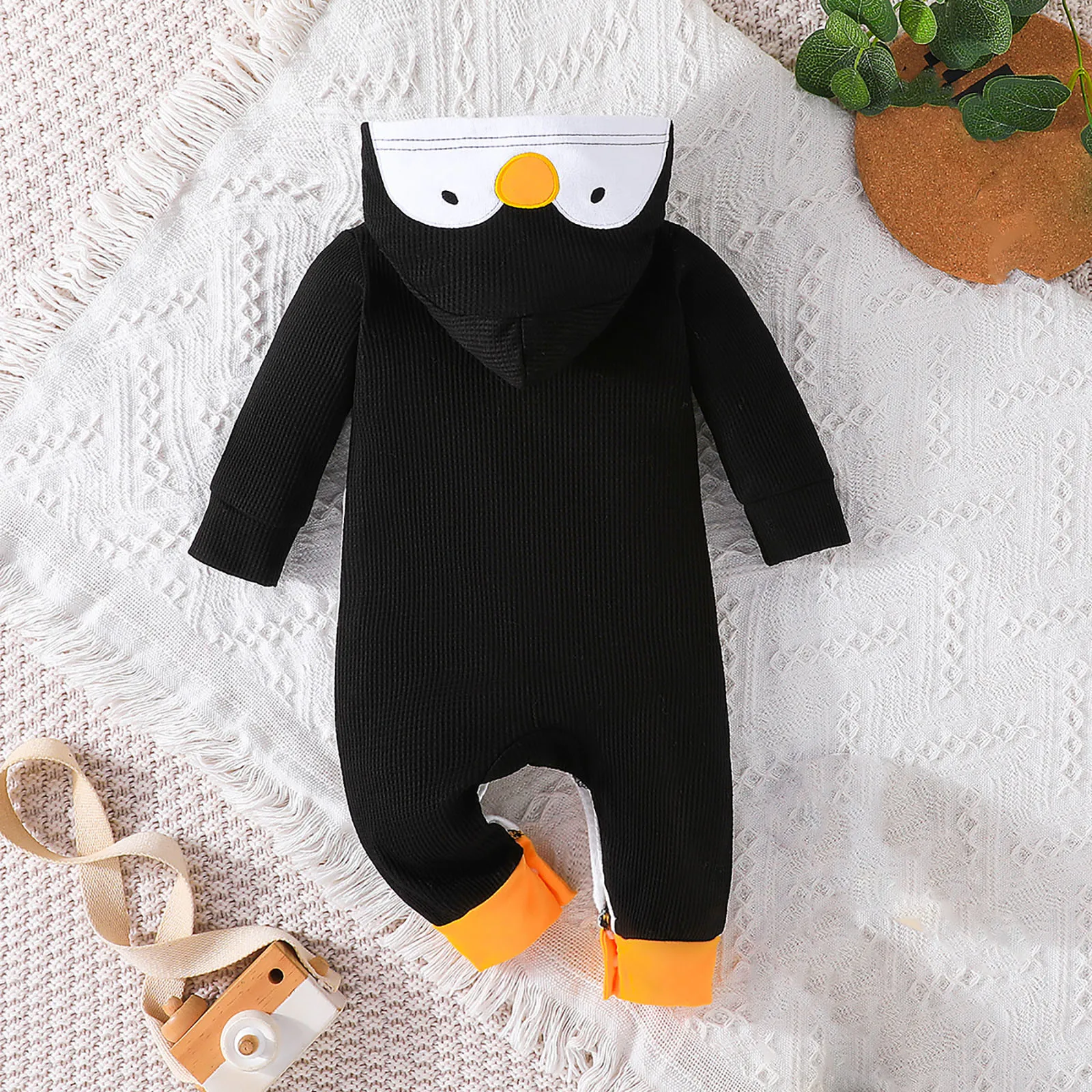 Toddler Baby Girls Boys Hoodies Rompers Penguin Shape Hooded Long Sleeve Jumpsuits Newborn Baby Clothes Autumn Winter Bodysuits