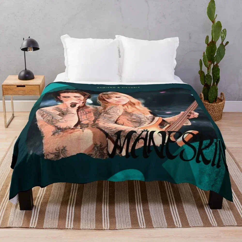 

Damiano David Maneskin & Victoria Throw Blanket Bed anime Luxury For Baby Blankets