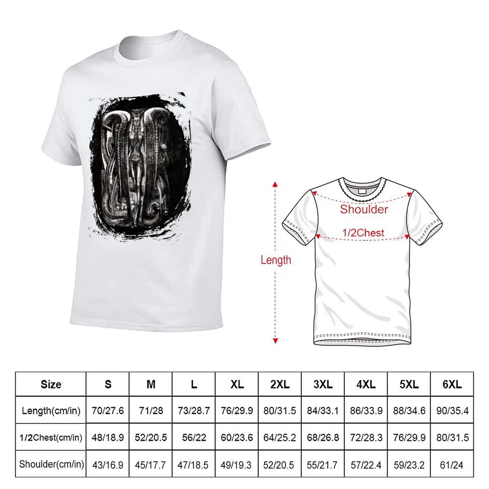 HR Giger Lilith Steampunk T-Shirt Plus Size Gym Sports T-Shirt