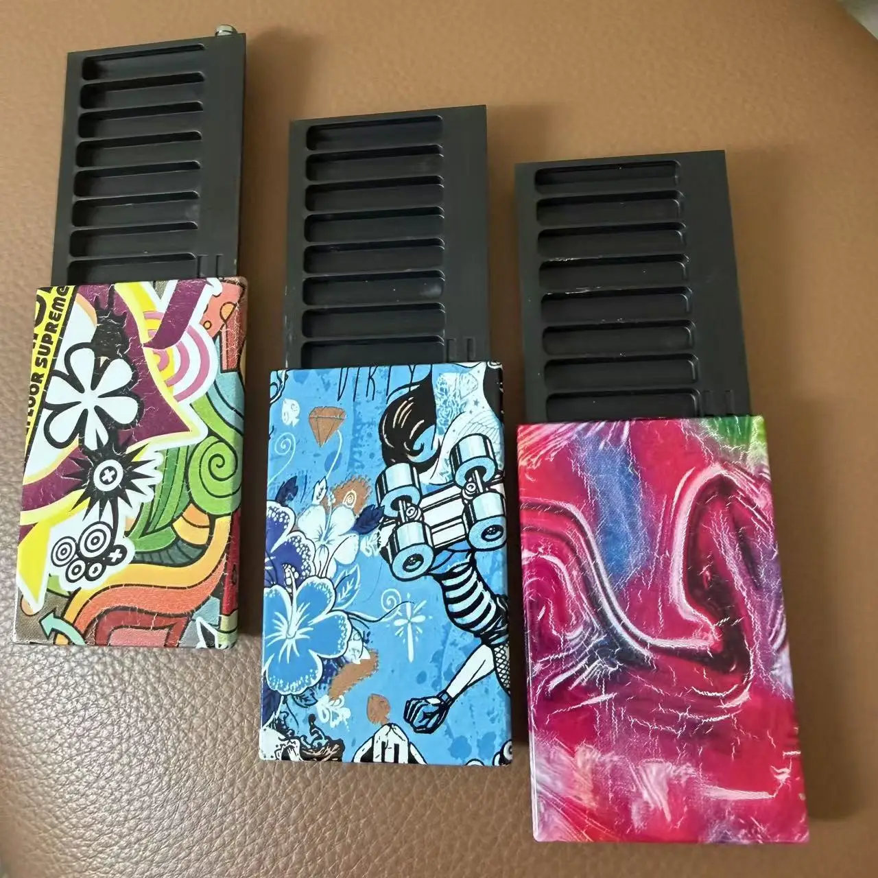 8-Compartment Metal Snuff Cigarette Case Container With Sild Lid in Aluminum Straw Pocket Size Portable Storage Box view 6