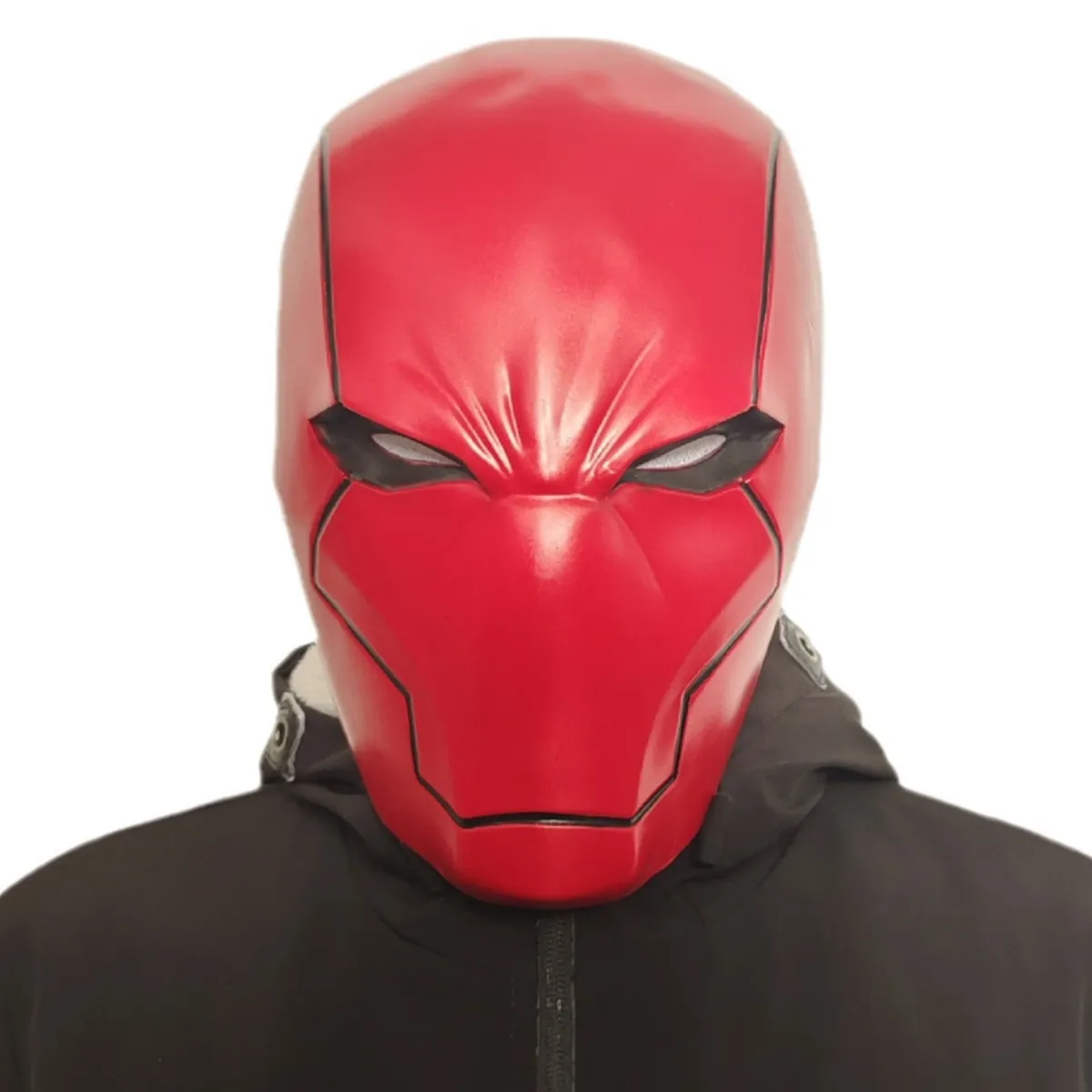 Rote Latex-Vollgesichtsmaske im Kriegerstil, Helm-Maske für Halloween, Karneval, Cosplay-Kostüm, Kopfbedeckung für Erwachsene, Party-Verkleidungs-Requisiten – Detail 1