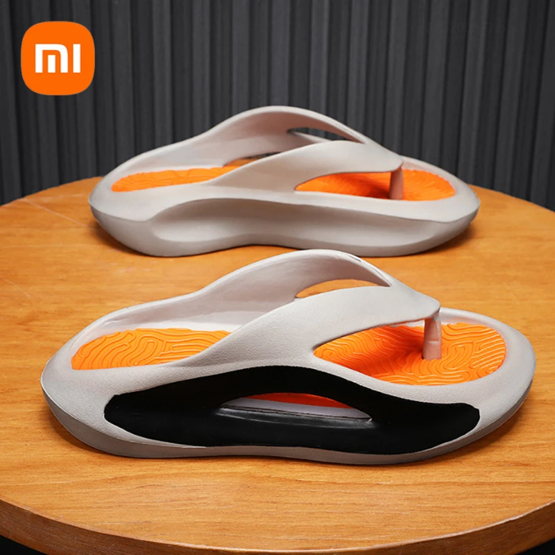 Xiaomi Summer Men Sneaker Flip Flops  Beach Shoes Plus Size 39-45 Soft Thick Sole Slides Non Slip Outdoor Soft Casual Shoes Men