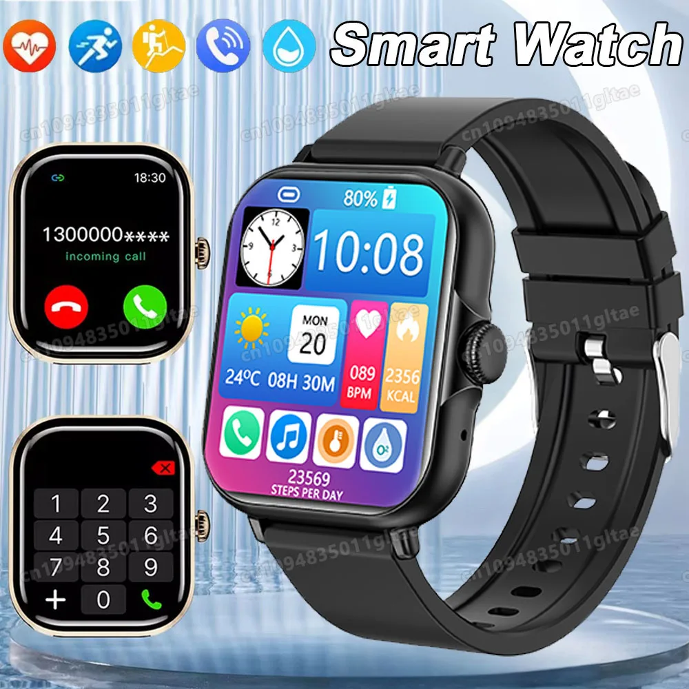 Reloj inteligente con pantalla táctil, conteo de pasos musicales, llamada Bluetooth 2025, reloj inteligente para hombres y mujeres, seguimiento de calorías, monitoreo del ritmo cardíaco Pk H9