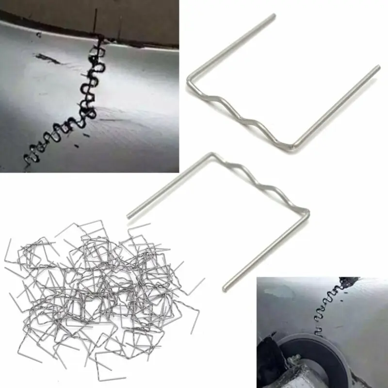 100PCS Car Auto Flat Staples For Plastic Welder Car Bumper Repair Welding Machine Hot Melt Welding Tool Patch Welding Nails