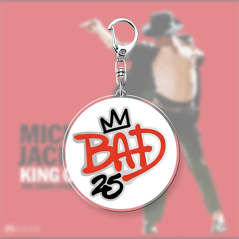 Double-sided Acrylic Keychain, Michael Jackson Pendant