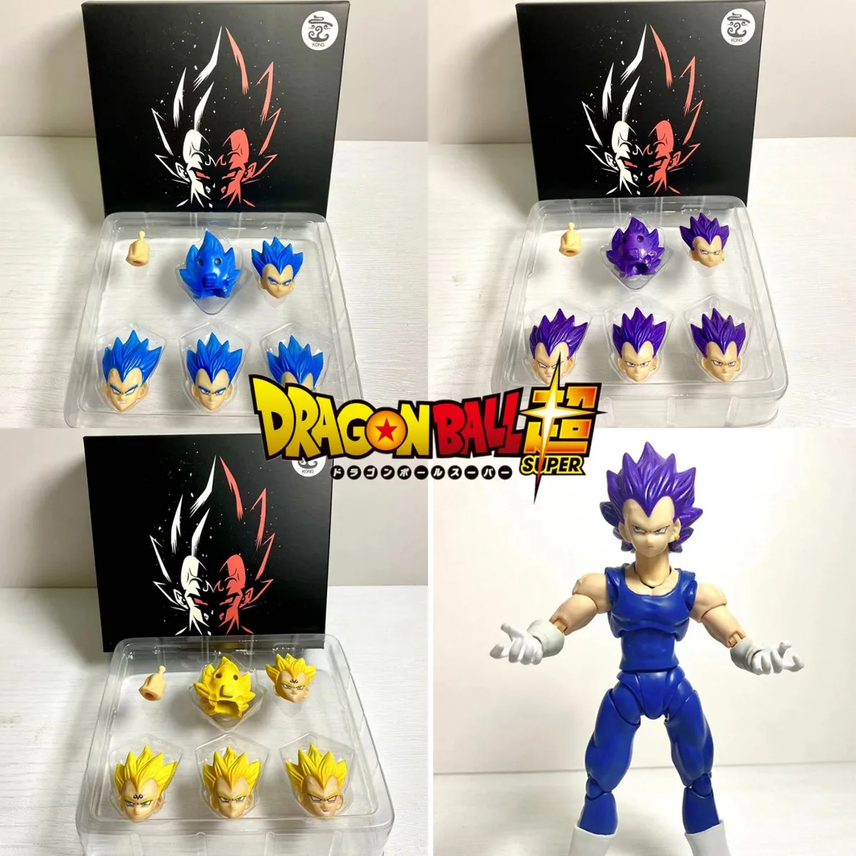 

New Dragon Ball Z Kong Studio Vegeta Head Action Toys Ssj Ultimate Hakaishin Battle Damaged Figurine Model Doll Christmas Gift