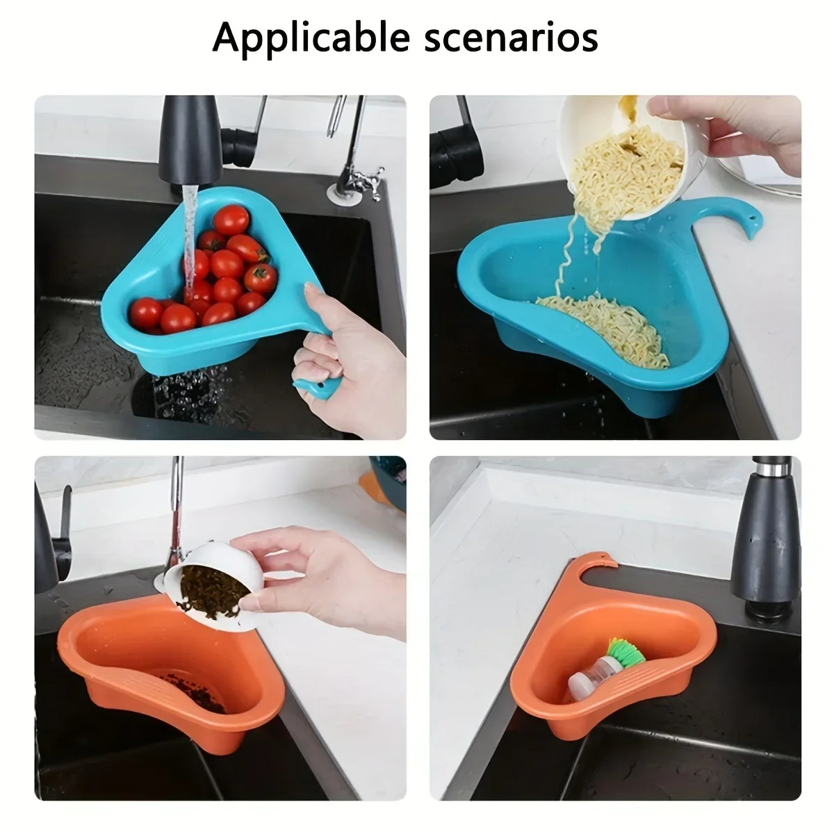 Swan Drain Basket Creative Multi Functional Non Punching Kitchen Sink Fruit And Vegetable Wash Pot Filter Basket Filter Frame